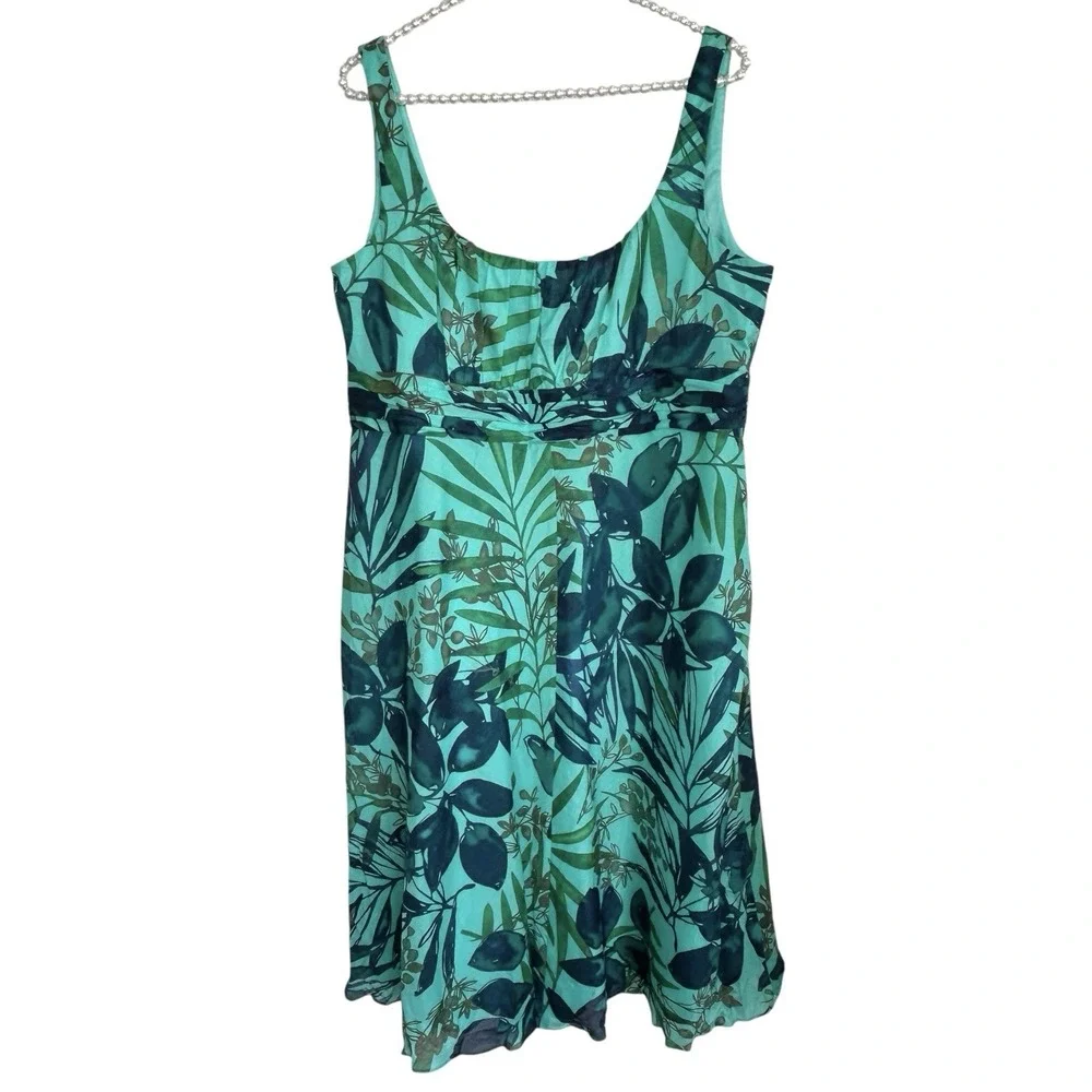 Evan Piccone Tropical dress 16 Resort Coastal Vacation Hawaii Midi Summer Retro